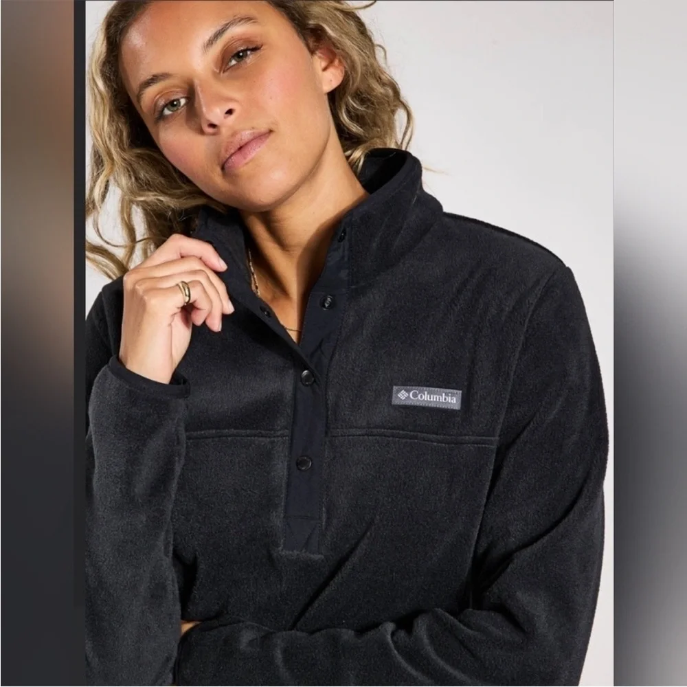 Columbia Women's Black Benton Springs 1/2 Snap Pullover Fleece Size XXL